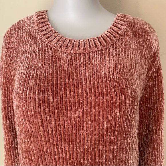 ORVIS Chenille Crewneck Sweater Pullover Pink Rose Classic Soft Warm Size L - Picture 5 of 14